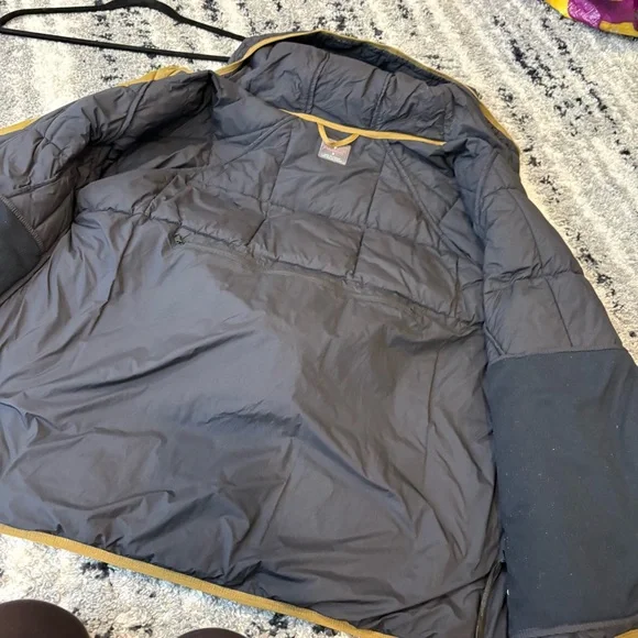 Free People Movement Parker Packable Puffer Coat Dark Navy & Brown Medium Hooded - Picture 9 of 13